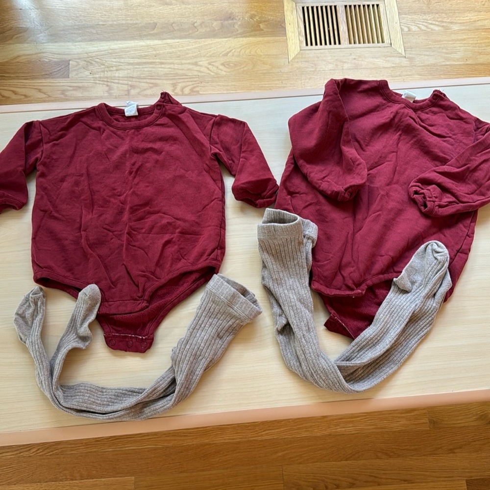 big sis/lil sis h+m bubble rompers